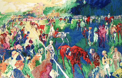 Paddock at Chantilly AP 1992 - France Limited Edition Print - LeRoy Neiman