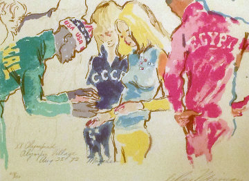 Exchanging Pins 1972 Limited Edition Print - LeRoy Neiman Exchanging Pins 1972 Limited Edition Print - LeRoy Neiman