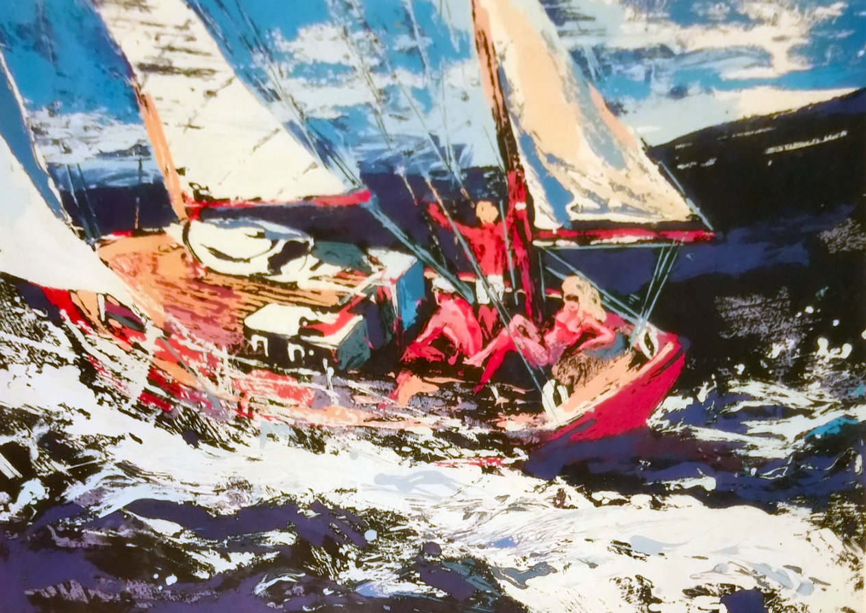 North Seas Sailing AP 1981 By LeRoy Neiman - For Sale On Art Brokerage