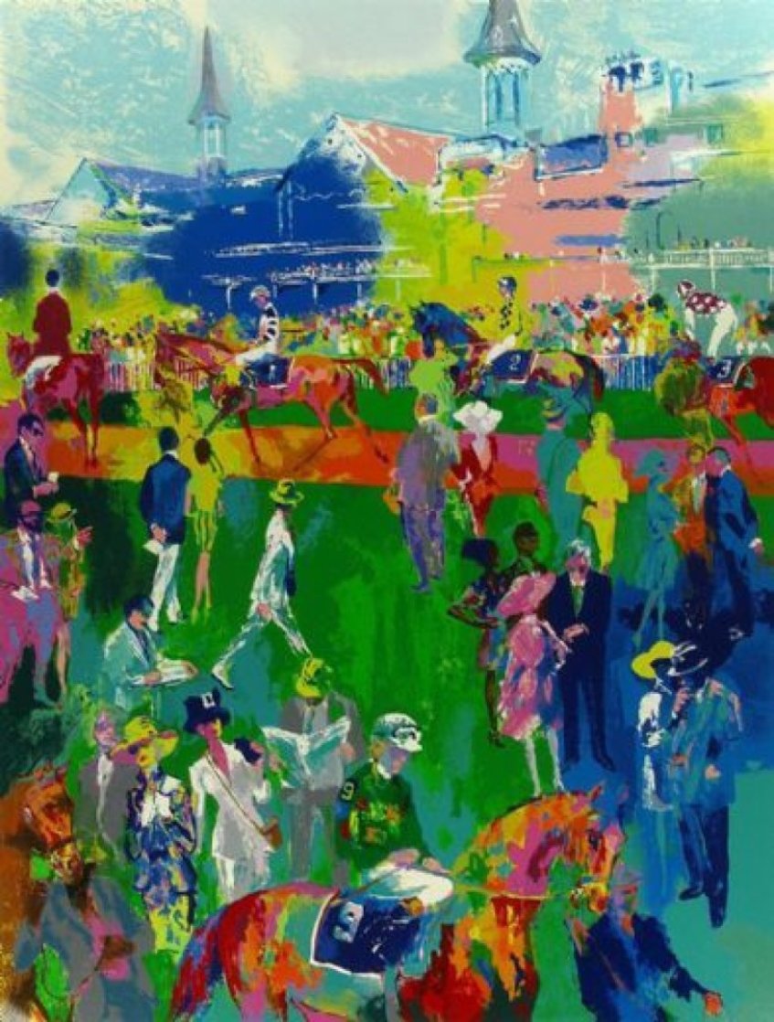 Derby Day Paddock 1997 by LeRoy Neiman