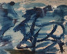 One Blue Horse Watercolor  2006 27x34 Watercolor by Neith Nevelson - 0