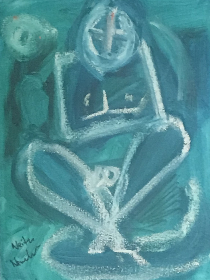 Man 2010 12x9 Original Painting by Neith Nevelson Man 2010 12x9 Original Painting by Neith Nevelson