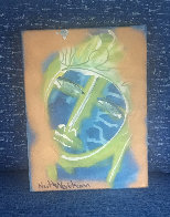 Blue Face 2012 12x9 Original Painting by Neith Nevelson - 1 Blue Face 2012 12x9 Original Painting by Neith Nevelson - 1