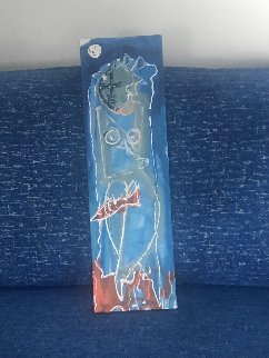 Woman Under the Sea 18x5 Original Painting - Neith Nevelson