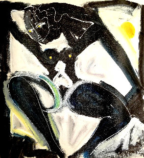 Untitled Female Nude 1993 24x21 Original Painting - Neith Nevelson