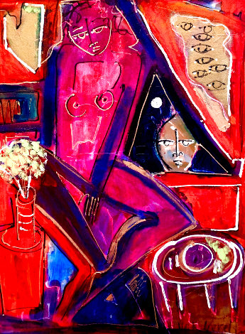 Untitled Painting 1991 28x20 Original Painting - Neith Nevelson