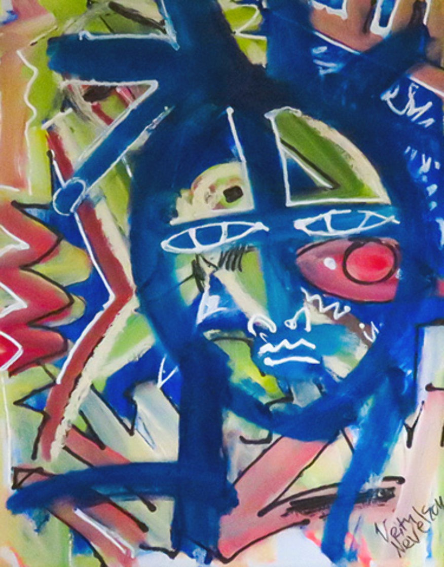 Colorful Face 2014 20x16 Original Painting by Neith Nevelson