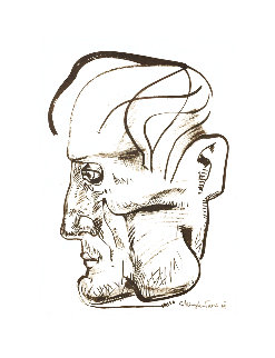 Profile of a Man Drawing 1968 26x21 Works on Paper (not prints) - Ernst Neizvestny Profile of a Man Drawing 1968 26x21 Works on Paper (not prints) - Ernst Neizvestny