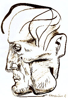Profile of a Man 1968 26x21 Works on Paper (not prints) - Ernst Neizvestny Profile of a Man 1968 26x21 Works on Paper (not prints) - Ernst Neizvestny
