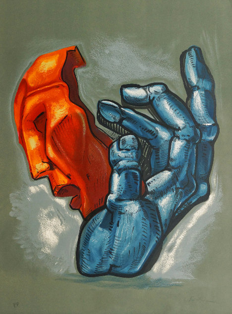 Mask in Hand PP 1985 - Huge Limited Edition Print by Ernst Neizvestny