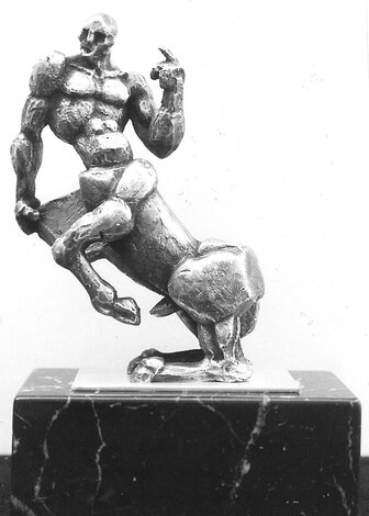 Centaur in Sterling Silver Sculpture - (The Silver Centaur) 1991 6 in - 92.5 Silver Sculpture - Ernst Neizvestny