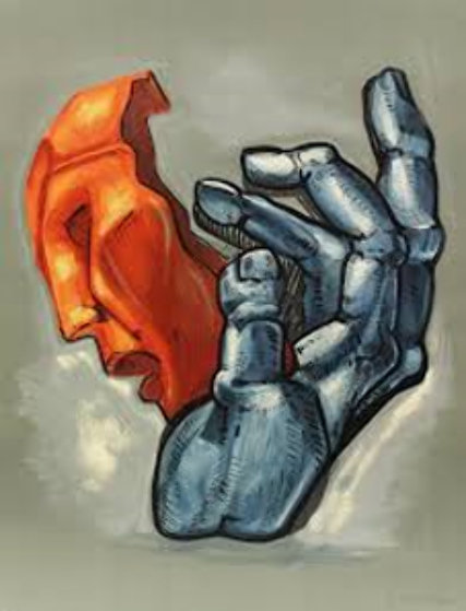 Mask in Hand BAT 1985 Limited Edition Print by Ernst Neizvestny Mask in Hand BAT 1985 Limited Edition Print by Ernst Neizvestny