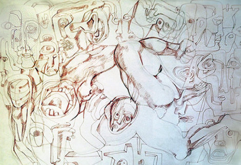 Strange Births Drawing 1967 24x30 Drawing - Ernst Neizvestny