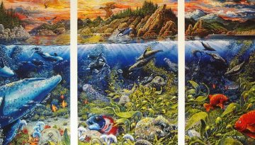 Underwater World Triptych Limited Edition Print - Robert Lyn Nelson Underwater World Triptych Limited Edition Print - Robert Lyn Nelson