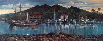 Lahaina Harborfront 1987 Limited Edition Print - Robert Lyn Nelson Lahaina Harborfront 1987 Limited Edition Print - Robert Lyn Nelson