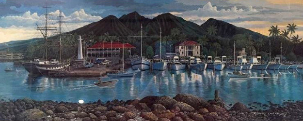 Lahaina Harborfront 1987 Limited Edition Print by Robert Lyn Nelson Lahaina Harborfront 1987 Limited Edition Print by Robert Lyn Nelson