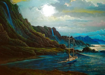 Safe Harbor 1982 26x28 Original Painting - Robert Lyn Nelson Safe Harbor 1982 26x28 Original Painting - Robert Lyn Nelson