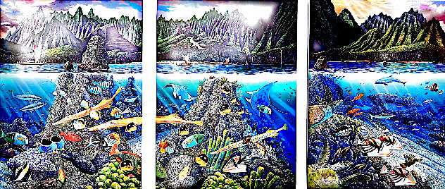 Chant to Nature Triptych 1988 - Huge - Hawaii Limited Edition Print by Robert Lyn Nelson