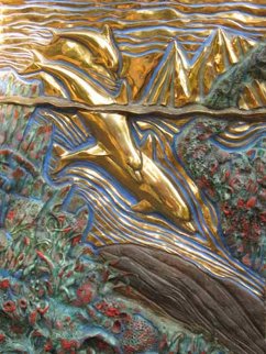 Untitled Dolphin Bas Relief Sculpture 24x18 Sculpture - Robert Lyn Nelson Untitled Dolphin Bas Relief Sculpture 24x18 Sculpture - Robert Lyn Nelson