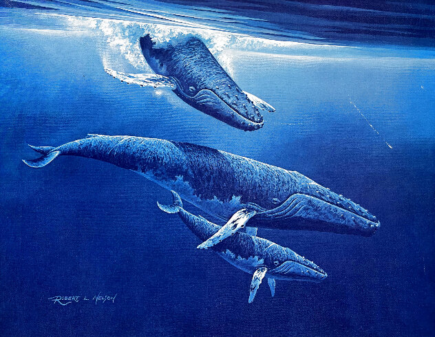 Untitled Whales 1981 - Signed Twice Limited Edition Print by Robert Lyn Nelson