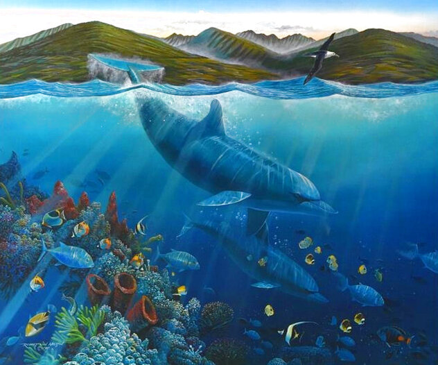 Lahaina Sea Flight AP 1987 Framed Limited Edition Serigraph by