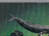Untitled Whales Painting 1979 18x36 EARLY Original Painting by Robert Lyn Nelson - 5