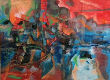 Poincianas Near the Sea Original Painting - Robert Lyn Nelson