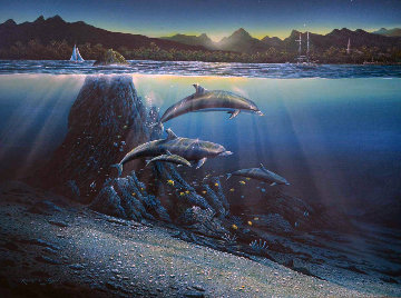 Kona Dawn 1981 Hawaii 53x40 Original Painting - Robert Lyn Nelson