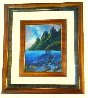 Near the Reef 1991 22x25 -  Hawaii - Koa Wood Frame Original Painting by Robert Lyn Nelson - 1