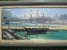 Whaling Ship and Lahaina Harbor Front Set of 2 Paintings - 1976 - Maui, Hawaii Original Painting by Robert Lyn Nelson - 1