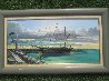 Whaling Ship and Lahaina Harbor Front Set of 2 Paintings - 1976 - Maui, Hawaii Original Painting by Robert Lyn Nelson - 2