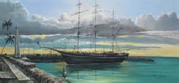 Whaling Ship, and Lahaina Harbor Front, 2 Paintings 1976 Original Painting - Robert Lyn Nelson Whaling Ship, and Lahaina Harbor Front, 2 Paintings 1976 Original Painting - Robert Lyn Nelson