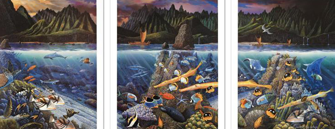 Chant to Nature 1998 Triptych Limited Edition Print by Robert Lyn Nelson