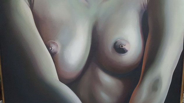 Breasts, Homage to Jack Mitchell 1970 24x36 Original Painting by Lowell Blair Nesbitt