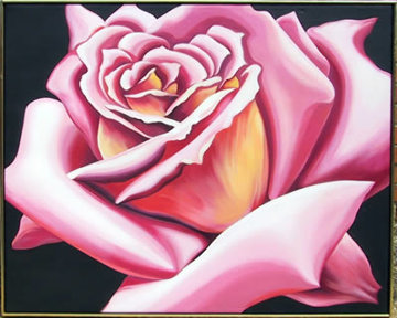 Pink Rose 1976 40x50 Huge Original Painting - Lowell Blair Nesbitt