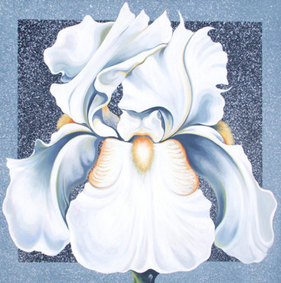 Winter Iris 1986 54x54 Original Painting by Lowell Blair Nesbitt Winter Iris 1986 54x54 Original Painting by Lowell Blair Nesbitt