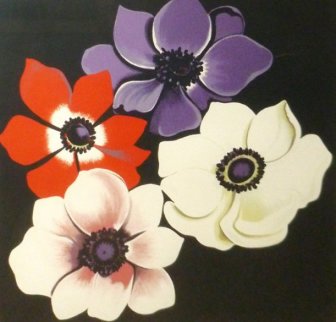 Four Anemones 1980 Limited Edition Print - Lowell Blair Nesbitt Four Anemones 1980 Limited Edition Print - Lowell Blair Nesbitt