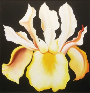Japanese Iris 1974 26x26 Original Painting - Lowell Blair Nesbitt Japanese Iris 1974 26x26 Original Painting - Lowell Blair Nesbitt