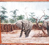 Elephants 1975 52x35 - Huge Original Painting by Bo Newell - 3