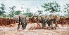 Elephants 1975 52x35 - Huge Original Painting by Bo Newell - 0