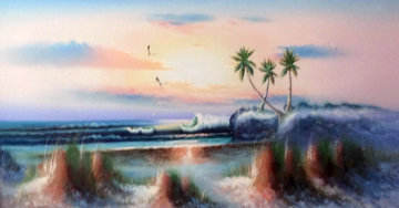 Untitled Seascape 27x51 Original Painting - Harold Newton Untitled Seascape 27x51 Original Painting - Harold Newton
