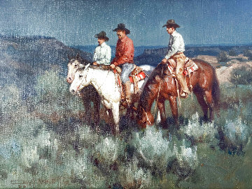 Canyon Night Riders 18x22 Original Painting - Gary Niblett