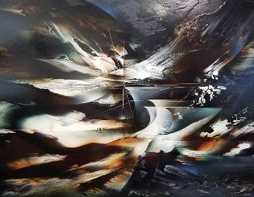 Phantom Ship 36x48 Original Painting - Leonardo Nierman Phantom Ship 36x48 Original Painting - Leonardo Nierman