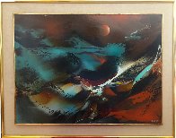 Imaginary Landscape 30x38 Original Painting by Leonardo Nierman - 1 Imaginary Landscape 30x38 Original Painting by Leonardo Nierman - 1