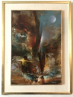 Imaginary Landscsape 1982 30x23 Original Painting by Leonardo Nierman - 1 Imaginary Landscsape 1982 30x23 Original Painting by Leonardo Nierman - 1