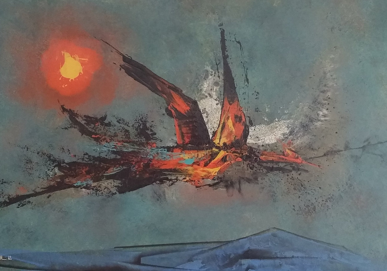 Firebird 1962 22x30 Original Painting by Leonardo Nierman Firebird 1962 22x30 Original Painting by Leonardo Nierman