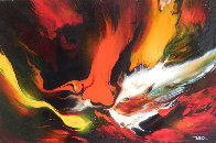 Lava 22x30 Original Painting by Leonardo Nierman - 2 Lava 22x30 Original Painting by Leonardo Nierman - 2