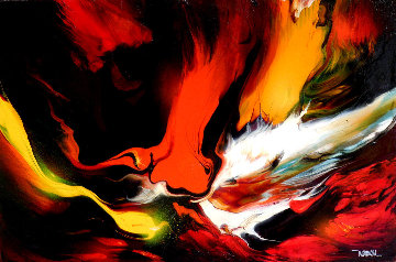 Lava 22x30 Original Painting - Leonardo Nierman Lava 22x30 Original Painting - Leonardo Nierman