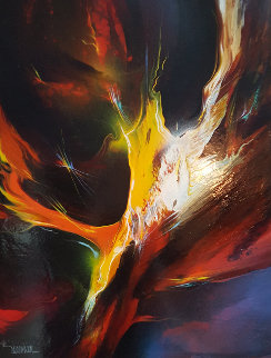 Fuego Magico (Magic Fire) 1975 29x22 Original Painting - Leonardo Nierman Fuego Magico (Magic Fire) 1975 29x22 Original Painting - Leonardo Nierman