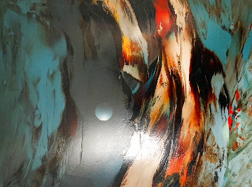 Mountain Wind 1970 48x36 Super Huge Original Painting - Leonardo Nierman Mountain Wind 1970 48x36 Super Huge Original Painting - Leonardo Nierman